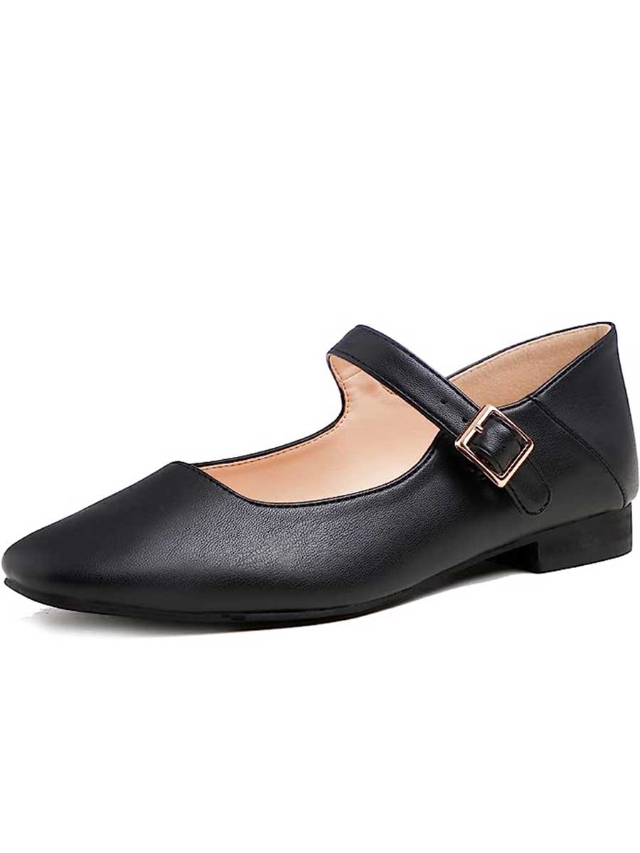 Amazon summer shoes, black leather mary jane flats