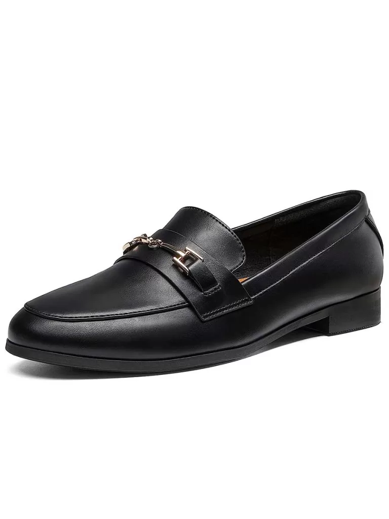 Black leather loafers from Amazon
