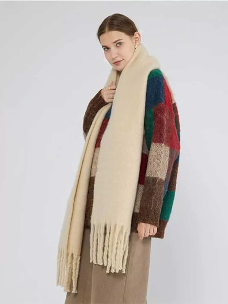 Soft oversized cream scarf from amazon