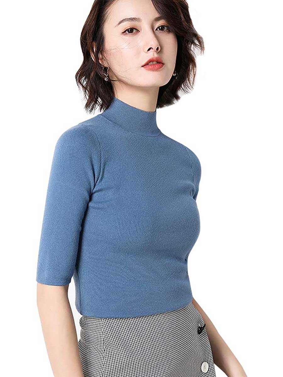 Flattering half sleeve mock neck sweater from Amazon