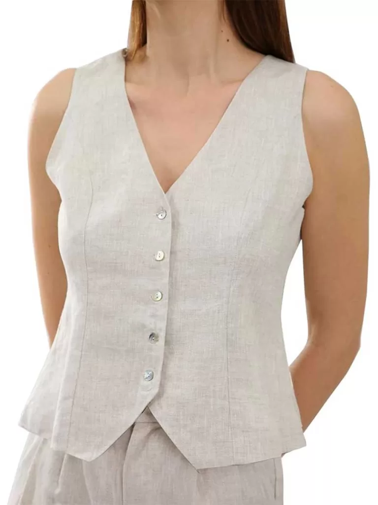 100% linen vest from amazon's fall fashion