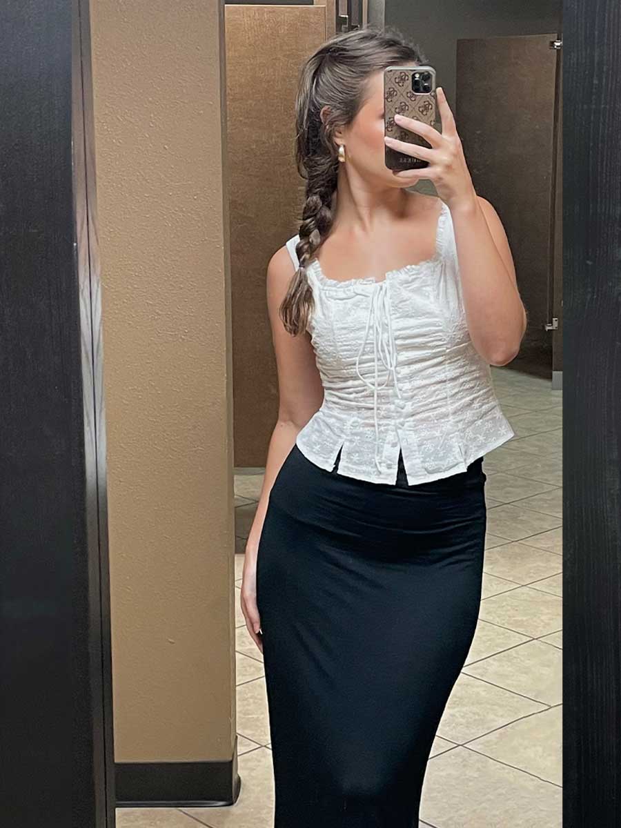 Parisian-White-Top-Black-Skirt