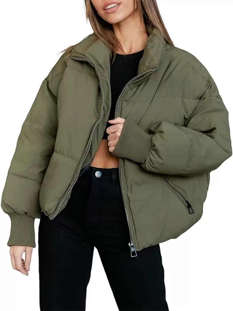 green puffer jacket coat from amazon