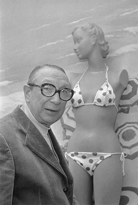 Louis Reard with his bikini design